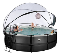 EXIT piscine avec coupole et pompe à chaleur Ø 4,27 x H 1,22 m Black Leather-Image 2