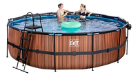 EXIT piscine avec coupole et pompe à chaleur Ø 4,88 x H 1,22 m Wood-Image 2