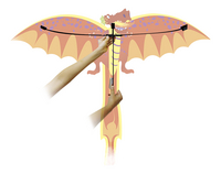 Vlieger Rhombus Dragon 3D rood-Afbeelding 1