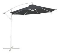 Parasol suspendu métal Ø 3 m gris avec mât blanc
