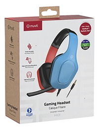 Muvit Headset Wired H101 blauw/rood-Linkerzijde