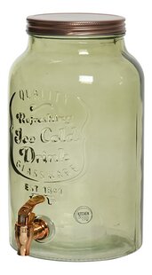 Decoris drankendispenser van glas groen