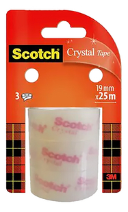 Scotch ruban adhésif transparent Super Crystal - 3 pièces