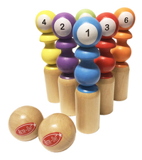 Retr-Oh! houten bowlingspel - 6 kegels en 2 ballen