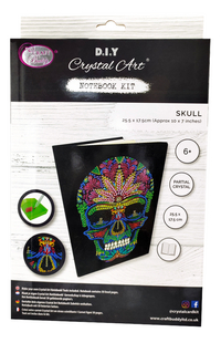 Craft Buddy Crystal Art Notebook Kit Skull-Vooraanzicht