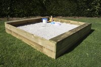 BnB Wood Bac à sable carré en bois 120x120cm-Image 2