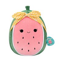 Squishmallows Peluche Wanda Pastèque Rose avec Bandeau vichy jaune 40 cm