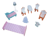 Maison de poupées en bois Château de glace avec 9 meubles - H 108 cm-Détail de l'article