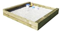 BnB Wood Bac à sable carré en bois 120x120cm-Côté droit