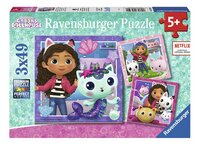 Ravensburger puzzel 3-in-1 Gabby's poppenhuis Spelen met Gabby-Vooraanzicht