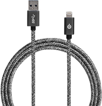 bigben geweven kabel USB A naar Lightning 2m zwart
