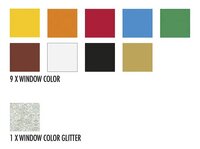 Marabu kleurset raamverf - 10 kleuren + 20 sjablonen-Artikeldetail
