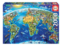 Educa Borras puzzel Symbolen Wereldkaart