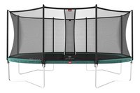 Berg trampolineset Grand Favorit L 5,20 x B 3,45 m Green-Vooraanzicht