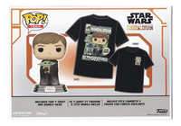 Funko Pop! figuur Star Wars The Mandalorian - Luke Skywalker with Grogu + t-shirt maat S-Achteraanzicht