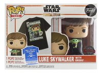 Funko Pop! figurine Star Wars The Mandalorian - Luke Skywalker with Grogu + t-shirt taille L