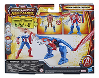 Actiefiguur Avengers Marvel Mech Strike Mechasaurs - Captain America-Achteraanzicht