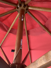 Parasol de luxe en bois FSC Ø 3 m bordeaux-Détail de l'article