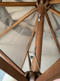 Parasol de luxe en bois FSC bois Ø 3 m taupe-Détail de l'article