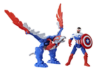 Actiefiguur Avengers Marvel Mech Strike Mechasaurs - Captain America-Afbeelding 2