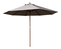 Parasol de luxe en bois FSC bois Ø 3 m taupe-Avant