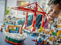 LEGO City Le port et le navire marchand 60422-Image 1