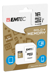 Emtec geheugenkaart microSDHC class10 16 GB goud