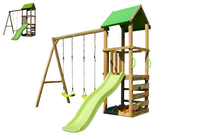Portique avec tour de jeu et tobbogan Wombat+ Mercure vert lime-Avant