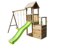 Portique avec tour de jeu et tobbogan Wombat+ Neptune vert lime