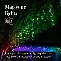 Twinkly intelligente slingerverlichting led ijspegels Generation II 190 lampjes RGB + Wit-Artikeldetail