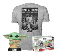 Funko Pop! figurine Star Wars The Mandalorian - Grogu with cookies + t-shirt taille L