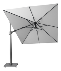 Platinum parasol suspendu Challenger T2 aluminium 3,5 x 2,6 m gris clair-Côté gauche
