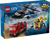 LEGO City Helikopter, brandweerauto en onderzeeër remix 60462
