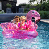 Swim Essentials Luchtmatras Flamingo Ride-on Neon roze-Afbeelding 5