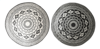 Esschert Design buitentapijt rond zwart/wit
