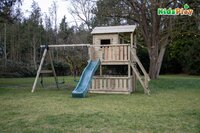 Portique avec tour de jeu et tobbogan Kidsplay Dreamhouse vert foncé