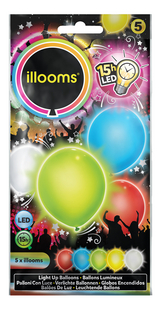 Ballon lumineux 5 couleurs Ø 23 cm Illooms - 5 pièces
