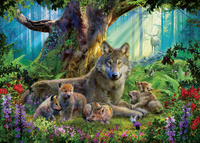 Ravensburger puzzle Famille de loups dans la forêt-Avant