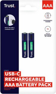 Trust Pile rechargeable USB-C Recharcheble Batteries 2 pcs AAA