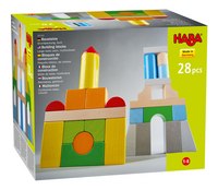 HABA Blocs de construction Boîte de base multicolore 28 pièces-Côté gauche
