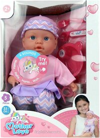 Pop Babypop met 4 geluiden en 5 accessoires 31cm