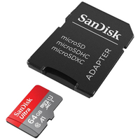SanDisk Carte mémoire microSDXC Ultra 64 Go-Avant