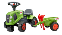 Falk loopwagen Claas tractor met aanhangwagen lichtgroen-Vooraanzicht