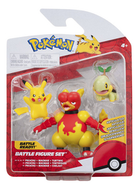Figuur Pokémon Battle Figure Set Wave 13 - Pikachu + Magmar + Turtwig