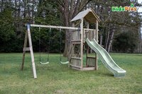 Portique avec tour de jeu et tobbogan Kidsplay Ella vert pastel