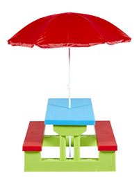 Kinderpicknicktafel met parasol-Vooraanzicht
