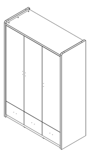 Vipack 3-deurs kleerkast Bonny wit/oranje-product 3d drawing
