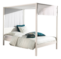 Vipack lit à baldaquin 140 x 200 cm Pino blanc + ciel de lit