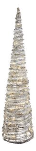 Décoration lumineuse LED cône enneigé en rotin H 90 cm blanc chaud