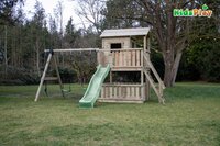 Portique avec tour de jeu et tobbogan Kidsplay Dreamhouse vert pastel